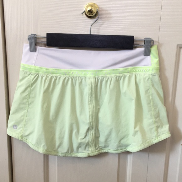 Lululemon Run: Pace Skirt Wagon Stripe Faded Zap / Petit Dot Faded Zap /… - Picture 14 of 16